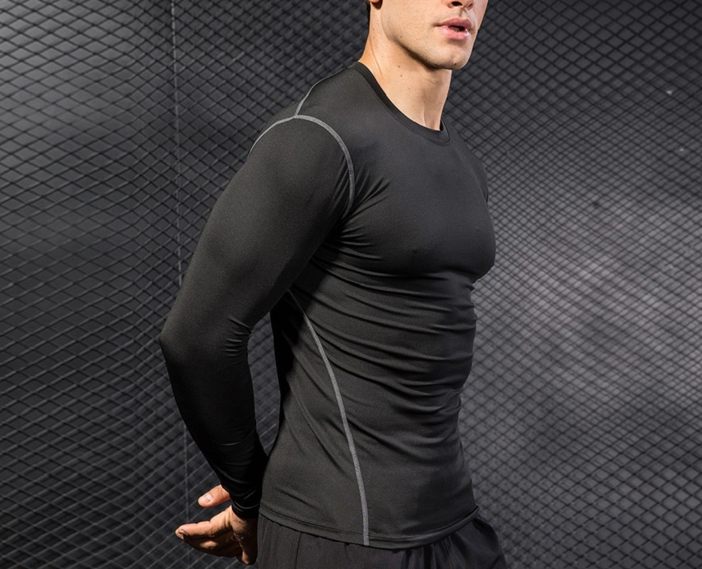 Men Compression Tops Running Gym Workout Sports Fitness Running Long Sleeves Dry-Fit Base Layer, Training Base Layer Thermal Long Sleeve Esg14451&quot;