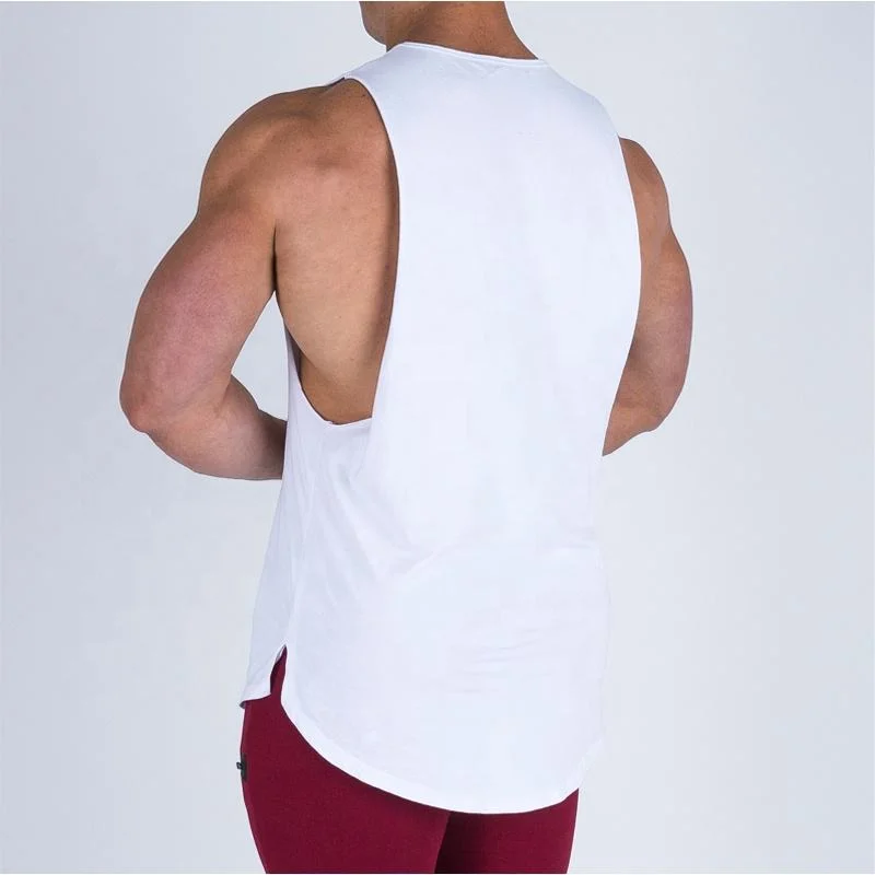 OEM Logo Wholesale Men Cotton String Singlet Fitness Bodybuilding Undershirt Training Sport Gym Breathable Tank Tops Vest for Men