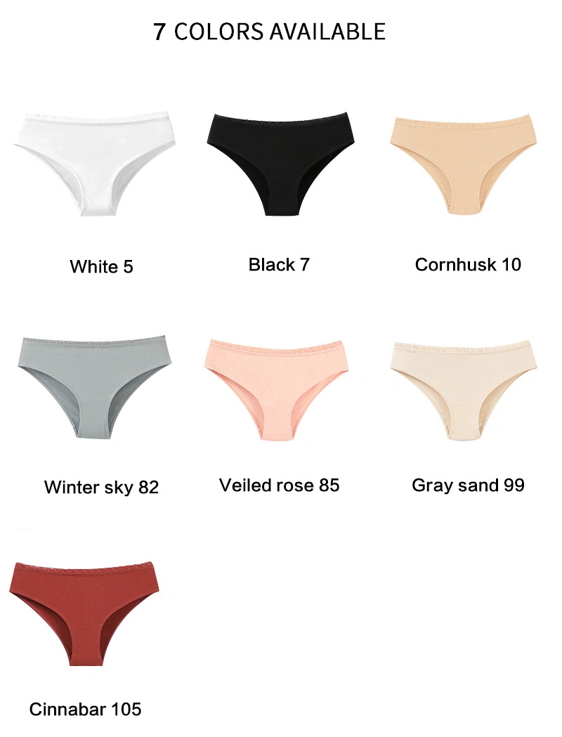 Women&prime;s Underwear Combed Cotton Lace Sexy Briefs