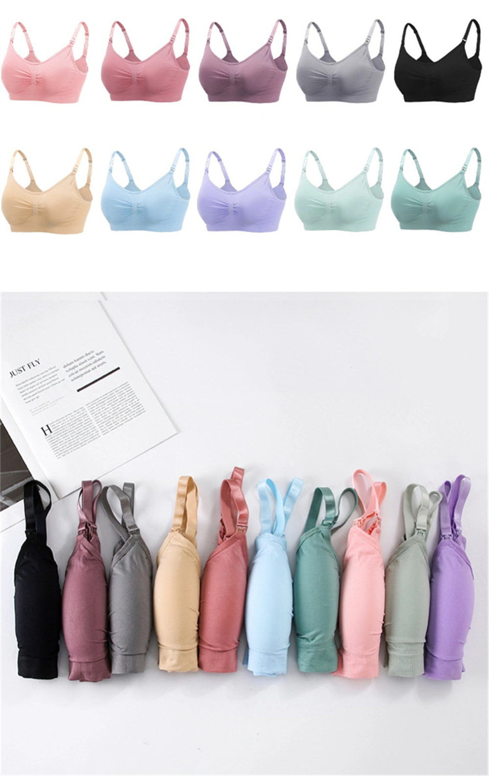 Maternity Bras Wirefree Nursing Bra Pregnancy Clothes Prevent Sagging Breastfeeding Women&prime;s Breathable Lactancia Bra