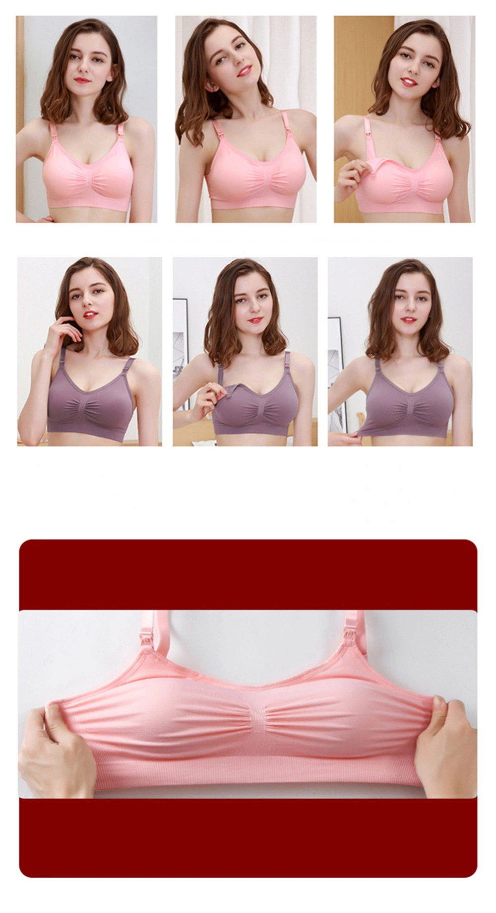 Maternity Bras Wirefree Nursing Bra Pregnancy Clothes Prevent Sagging Breastfeeding Women&prime;s Breathable Lactancia Bra