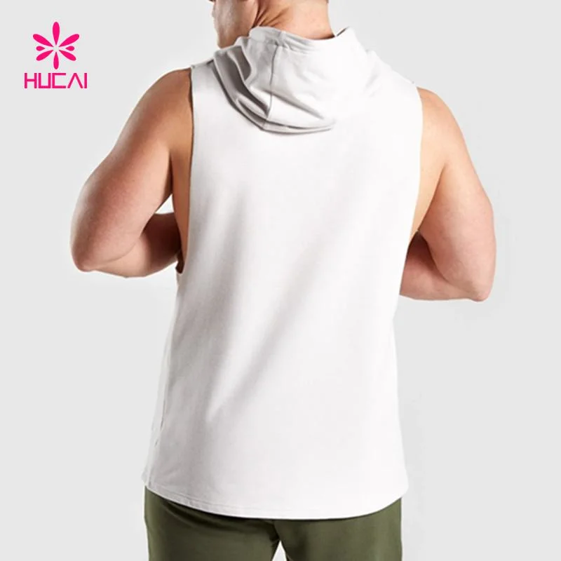 Men Hoodies Tank Top Sleeveless Muscle Gym Sport Slim Vest