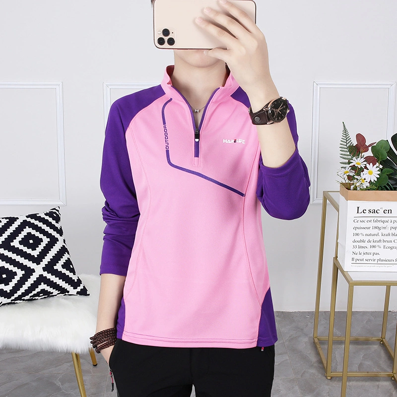 Outdoor Sports Color-Blocking Quick-Drying T-Shirt Women&prime;s Long Sleeve