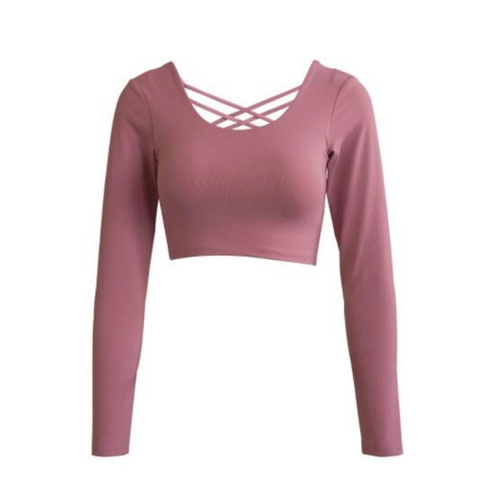 Quick-Dry Exercise Women Navel Exposed Sport Yoga Long Sleeves