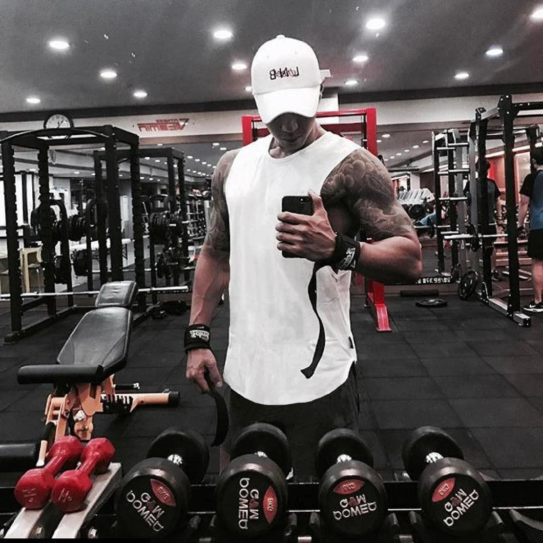 Wholesale Gym Plus Size Fitness Vest Men Custom Logo Workout Men&prime;s T-Shirts Sleeveless Sports Customized Oversized Men&prime;s Vests